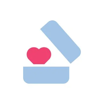 Ring love icon solid blue pink style valentine illustration symbol perfect. Stock Illustration