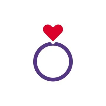 Ring love icon solid duocolor red purple style valentine illustration symbo.. 스톡 일러스트