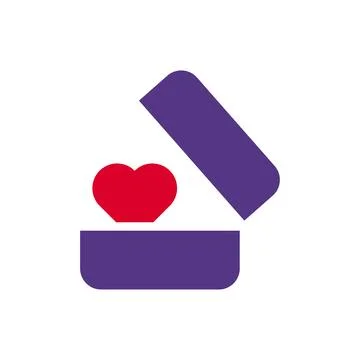 Ring love icon solid duocolor red purple style valentine illustration symbo.. Illustrazione stock