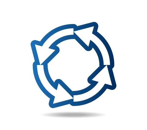 Ring made of white, blue-framed arrows Stock Illustration