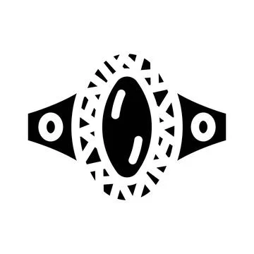 Ring with magic diamond glyph icon vector illustration 스톡 일러스트