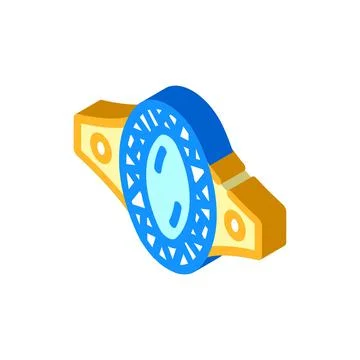 Ring with magic diamond isometric icon vector illustration 스톡 일러스트