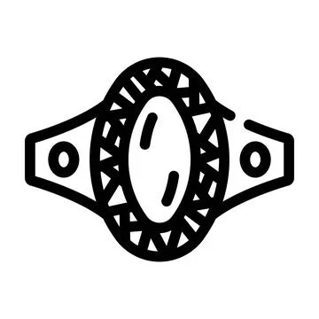Ring with magic diamond line icon vector illustration 스톡 일러스트