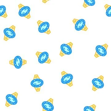 Ring with magic diamond vector seamless pattern Illustrazione stock