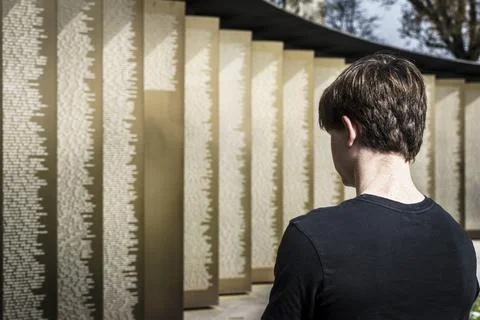 The Ring of MemoryMemorial 14-18 Notre-Dame-de-Lorette, gathers the names 580,00 Stock Photos