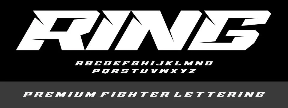 Ring MMA Typography Vector – Bold Combat Lettering Illustrazione stock
