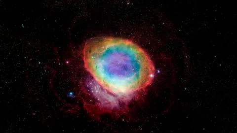 Ring Nebula in constellation of Lyra. Elements of this image furnished by NAS Foto stock