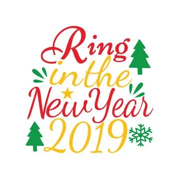 Ring in the new year typography t shirt design, marry christmas typhography Stock Illustration