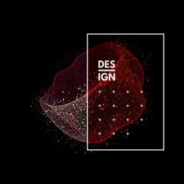 Ring. Object with dots. Molecular grid. 3d technology style with particle. Stock Illustration