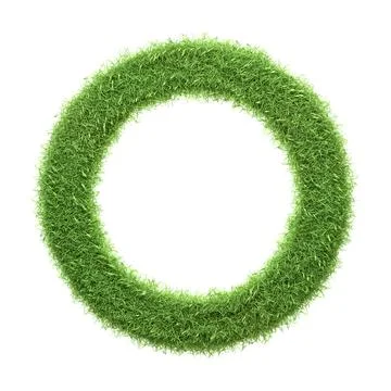 Ring or circular frame made entirely of vibrant green grass Stock Illustration