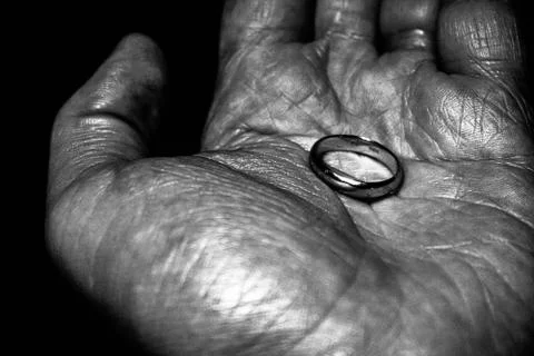 Ring in the palm of hand Stock Photos