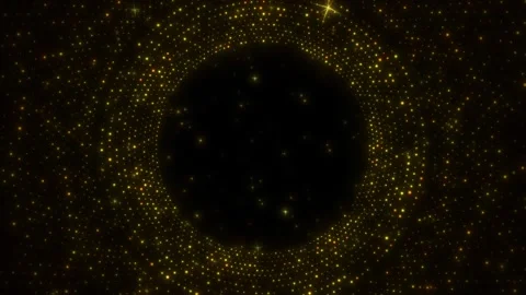Ring of particles. Abstract background with a golden ring. Festive sequins. Stock Footage 242429893