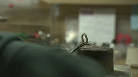 Ring on pedestal being cleaned Stock Footage 253309861