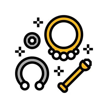Ring piercing color icon vector illustration イラスト素材