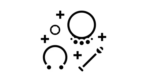 Ring piercing glyph icon animation Stock Footage 326154911