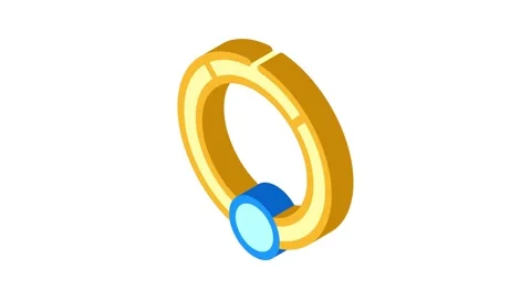 Ring piercing isometric icon animation Stock Footage 327291648
