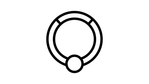 Ring piercing line icon animation Stock Footage 326762360