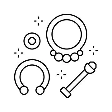 Ring piercing line icon vector illustration イラスト素材