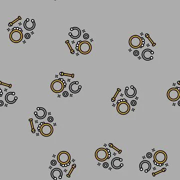 Ring piercing vector seamless pattern Stock Illustration