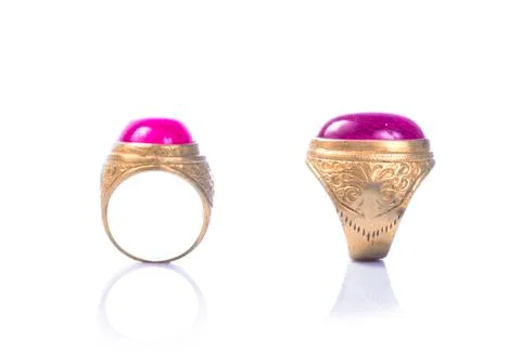 Ring with pink diamond Stock Photos
