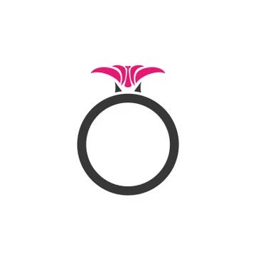 Ring with pink flower Stock Illustration