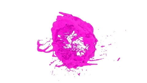 Ring of pink turbulent color transforms into drop - on white, + alpha (FULL HD) 動画素材 80052848