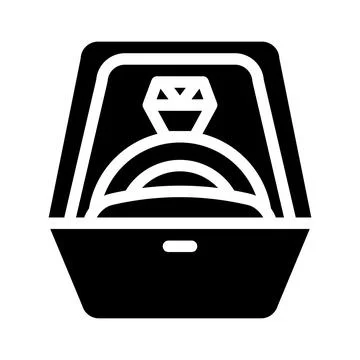 Ring for propose marry glyph icon vector illustration Stock Illustration