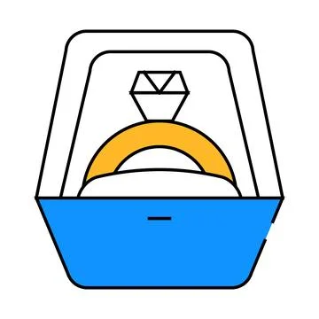 Ring for propose marry icon color illustration Stock Illustration