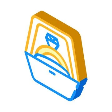 Ring for propose marry isometric icon vector illustration Stock Illustration