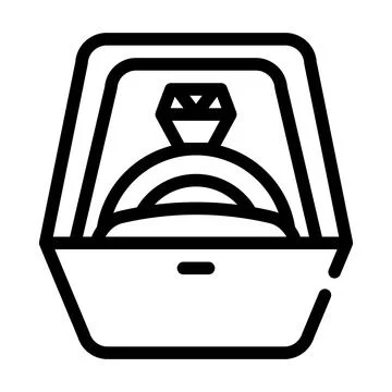 Ring for propose marry line icon vector illustration Stock Illustration