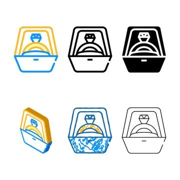 Ring for propose marry modern color icon vector Stock Illustration