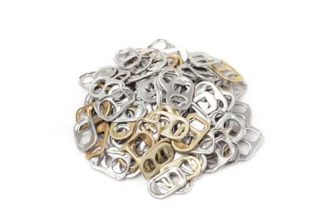 Ring pull of cans for background Stock Photos