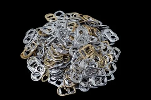 Ring pull of cans for background Stock Photos