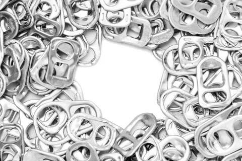 Ring pull of cans for background 写真素材
