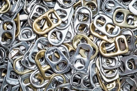 Ring pull of cans for background Stock Photos