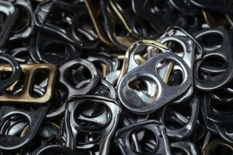 Ring pull of cans for background Stock Photos