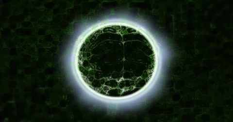 Ring pulsing, sparking filaments inside disk, network thickening then calming, Video stock 328265298