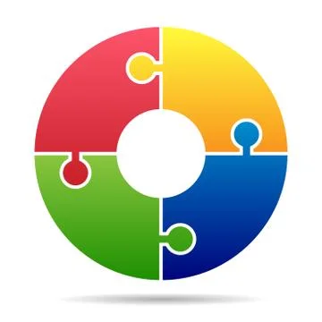 Ring of puzzle pieces Stock Illustration