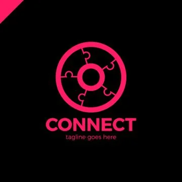 Ring puzzles diagram logo. circle connect communication logotype Stock Illustration