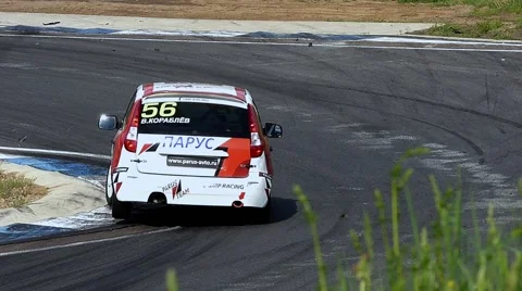 Ring race, sharp turn track Stock Footage 54991470