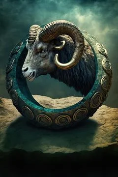 Ring of the ram Stock Illustration