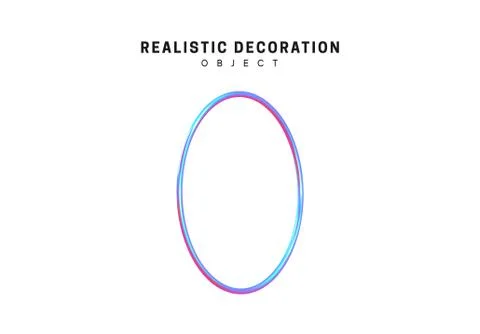 Ring Realistic shape 3d objects with gradient holographic color of hologram.  Stock Illustration