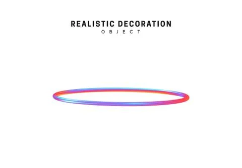 Ring Realistic shape 3d objects with gradient holographic color of hologram.  Stock Illustration