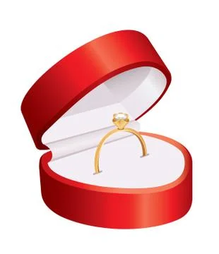 Ring in a red box Stock Illustration