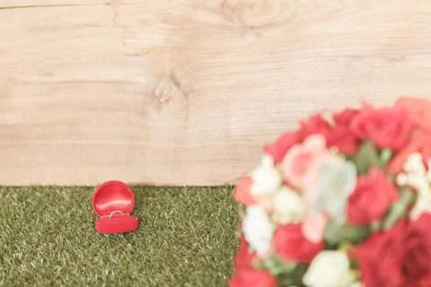 Ring in red box Stock Photos