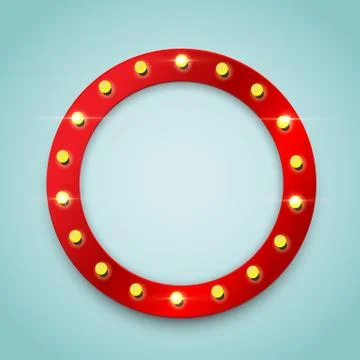 Ring red bulb frame. Vector design element. Stock Illustration