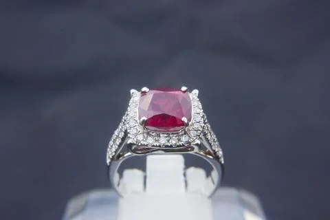 Ring with red gemstone Stock Photos