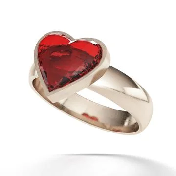Ring with red heart Ilustração Stock