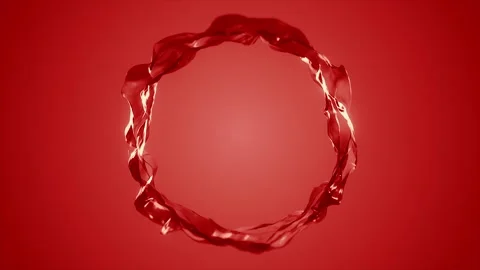 Ring Of Red Liquid Flowing Background Loop Video stock 252078615