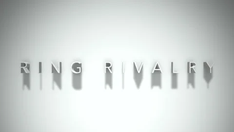 Ring rivalry 3D title animation white text on a white background Stock Footage 299422321